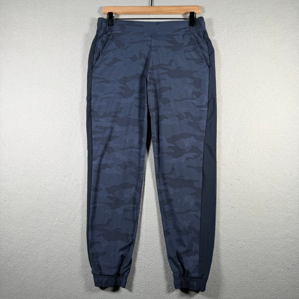 Athleta Brooklyn Textured Jogger 8P Navy Camo Pants 599681-00 Womens Petite